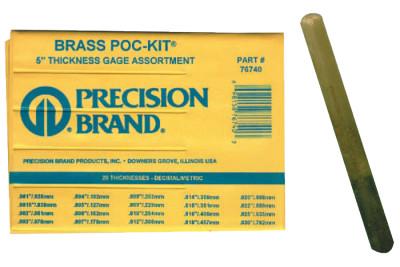 Precision Brand 1/2" X 5"  BRASS THICKNESS GAGE POC-KIT ASST, 76740