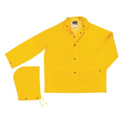 MCR Safety 200J Classic Series Detachable Hood Rain Jackets, Yellow, 16 in, X-Large, 200JXL