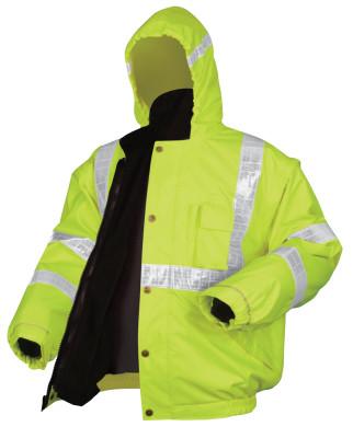 MCR Safety Luminator Bomber Plus Jackets, 4X-Large, Fluorescent Lime, BPCL3LX4