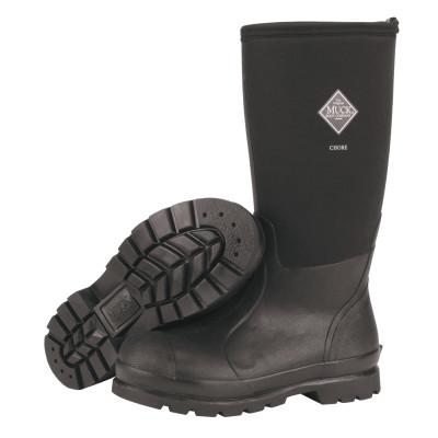 Honeywell Chore Classic Work Boots, Size 8, 16 in H, Neoprene/Nylon, Black, CHH-000A-BL-080
