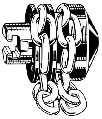 Ridge Tool Company Drain Cleaner Tools, Chain Knocker, 3 to 4 in, for 1/2 in Cable, T-114, 62940