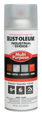 Rust-Oleum® Industrial Industrial Choice 1600 System Enamel Aerosols, 12 oz, Crystal Clear, High-Gloss, 1610830