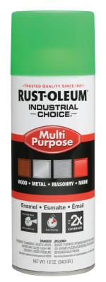 Rust-Oleum® Industrial Industrial Choice 1600 System Enamel Aerosols, 12oz, Fluorescent Green, Hi-Gloss, 1632830