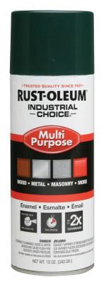Rust-Oleum® Industrial Industrial Choice 1600 System Enamel Aerosols, 12 oz, Hunter Green, High-Gloss, 1638830