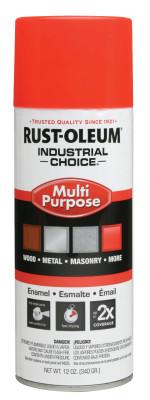 Rust-Oleum® Industrial Industrial Choice 1600 System Enamel Aerosols,12oz,Fluorescent RedOrange,HiGloss, 1655830