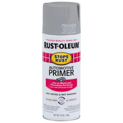 Rust-Oleum® Industrial Stops Rust Automotive Primer Sprays, 12 oz, Light Gray, Semi-Gloss Finish, 2081830