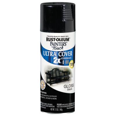 Rust-Oleum® Industrial Painter's Touch 2X Ultra Cover Ultra Cover Flat Spray Paints, 12 oz, Black, 249127