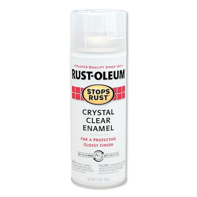 Rust-Oleum® Industrial Stops Rust® Clear Enamel Spray Paint, 12 oz Aerosol Can, Crystal, Glossy Finish, 7701830