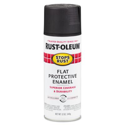 Rust-Oleum® Industrial Stops Rust® Protective Enamel Spray Paint, 12 oz Aerosol Can, Black, Flat Finish, 7776830