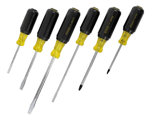 Stanley 6 Piece Vinyl Grip Screwdriver Sets - AMMC