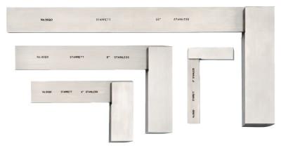 L.S. Starrett 3020 Series Toolmakers' Square Sets, Stainless Steel, No Grad, 4 Squares, 12229