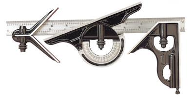L.S. Starrett 434H Series Combination Squares, 12 in, 8ths, 16ths; Quick Reading 32nds, 64ths, 51542