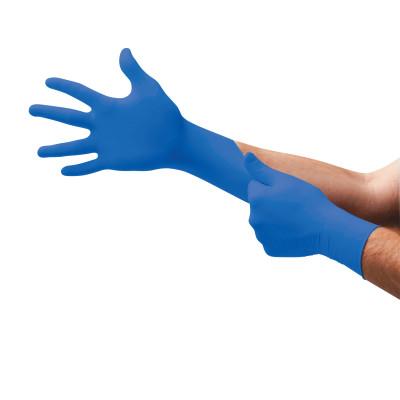 Ansell Ultraform Disposable Gloves, Nitrile, Finger - 8 mm; Palm - 6 mm, Small, Blue, UF-524-S