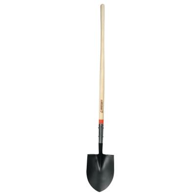 The AMES Companies, Inc. Round Point Shovel, 12 in L x 8.875 in W Blade, #2, 48 in L North American Hardwood Straight Handle, 45519