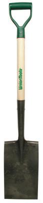 The AMES Companies, Inc. Garden Spade with Poly D-Grip, 12 in L x 7.25 in W Open-Back/Turned Step Blade, 28 in L White Ash Handle, 46173