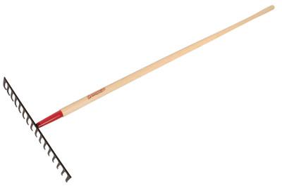 The AMES Companies, Inc. Level Rake, Steel, 14 Tines, 66 in Straight American Hardwood Handle, 63112