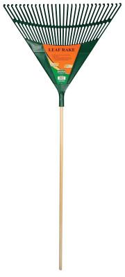 The AMES Companies, Inc. Leaf Rake, 30 in W, Polypropylene, 48 in American Hardwood Handle, 64169