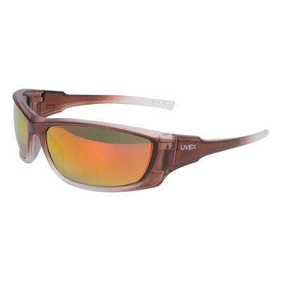 Honeywell A1500 Series Safety Eyewear, Red/Multi Mirror Lens, HC, Matte Brown Frame, S2173