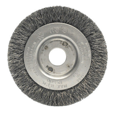 Weiler® Narrow Face Crimped Wire Wheel, 3 in D, .0118 Stainless Steel Wire, 00264