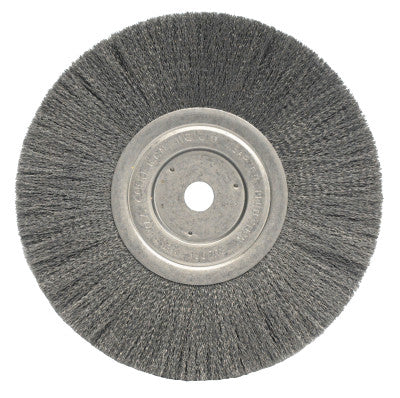 Weiler® Narrow Face Crimped Wire Wheel, 8 in D x 3/4 in W, .0118 Steel Wire, 6,000 rpm, 01165