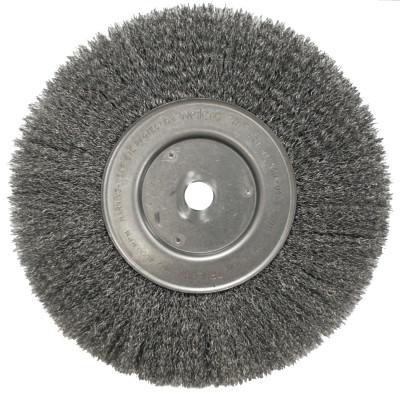 Weiler® Narrow Face Crimped Wire Wheel, 10 in D x 3/4 in W, .014 in Steel, 4,000 rpm, 01258