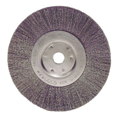 Weiler® Narrow Face Crimped Wire Wheel, 6 in D x 3/4 W, .0118 Stainless Steel, 6,000 rpm, 01705