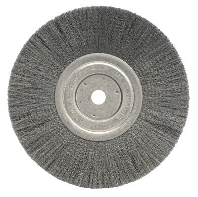 Weiler® Narrow Face Crimped Wire Wheel, 8 in D x 3/4 W, .0118 Stainless Steel, 6,000 rpm, 01805