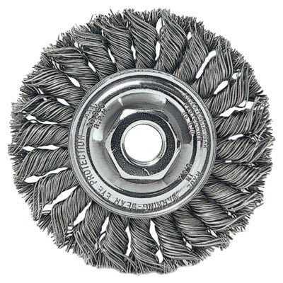 Weiler® Standard Twist Knot Wire Wheel, 3 in D x 3/8 in W, .014 in Steel Wire, 1/2 Arbor, 08014