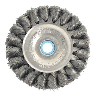 Weiler® Wide Face Standard Twist Knot Wire Wheel, 4 in Dia. x 3/4 W, 20,000 rpm, 09134