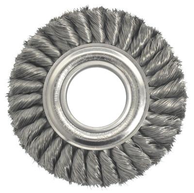 Weiler® Wide Face Standard Twist Knot Wire Wheel, 6"Dia. x 1 3/8"W, 0.0118, 8,000rpm, 09160