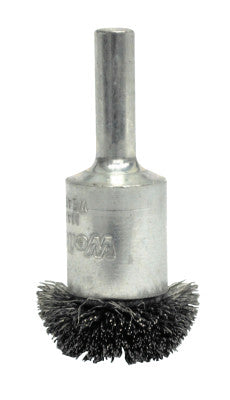 Weiler® Stem-Mounted Circular Flared End Brushes, Stainless Steel, 25,000 rpm, 1" x, 10042