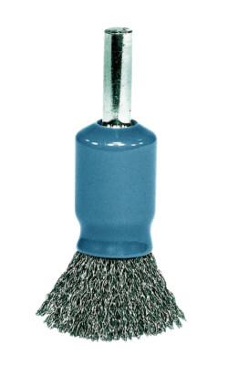 Weiler® Coated Cup Crimped Wire Solid End Brushes, Steel, 25,000 rpm, 1/2", 11000