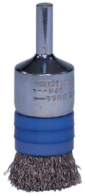 Weiler® Banded Crimped Wire End Brushes, Stainless Steel, 25,000 rpm, 1/2" x 0.006", 11110