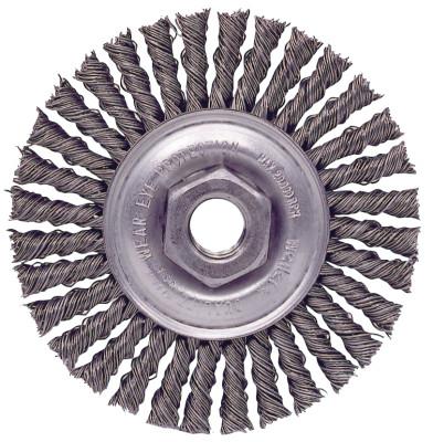 Weiler® Roughneck® Stringer Bead Twist Knot Wire Wheels, 4 in D, M14 x 2 Nut, 13127