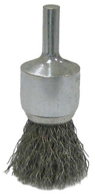 Weiler® Vortec Pro Stem Mounted Crimped Wire End Brushes, 22000 rpm, 3/4 in x 0.0104 in, 36047