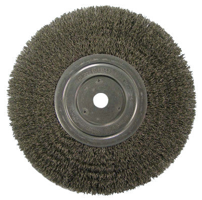 Weiler® Wolverine Crimped Wire Wheel, 6 in dia, Wide, .014 in, Carbon Steel, 4,000 RPM, 36206