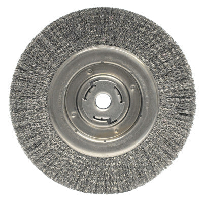 Weiler® Wolverine Crimped Wire Wheel, 10 in dia, Wide, .014 in, Carbon Steel, 3,600 RPM, 36265