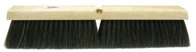 Weiler® Horsehair/Tampico Medium Sweep Brushes, 24 in Hardwood Block, 3 in Trim L, BK, 42017