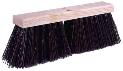 Weiler® Street Brooms, 16 in Hardwood Block, 5 1/4 in Trim L, Brown Polypropylene Fill, 42033