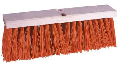 Weiler® Street Brooms, 18 in Hardwood Block, 5 1/4 in Trim, Orange Polypropylene Fill, 42054