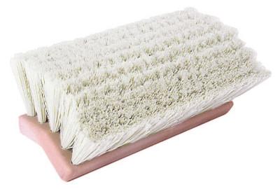 Weiler® Bi-Level Scrub Brush, 10 in Foam Block, 2 3/4 in Trim L, Flagged WH Polystyrene, 44699