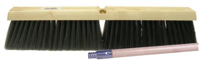 Weiler® Vortec Pro® Medium Sweep, 24 in Lacquered, 3 in Trim L, Black Polypropylene/Grey Polystyrene Fill, 44852