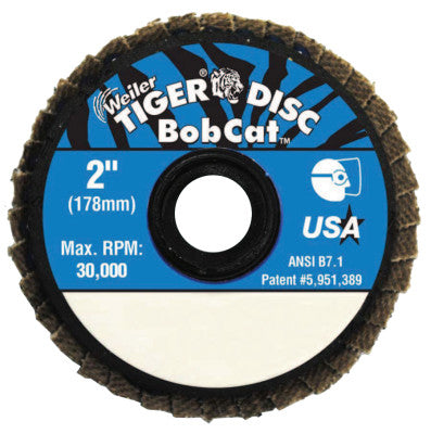 Weiler® 3" Bobcat Mini Abrasive Flap Disc, Conical (Ty29), Type R Mount, 40Z, 50952