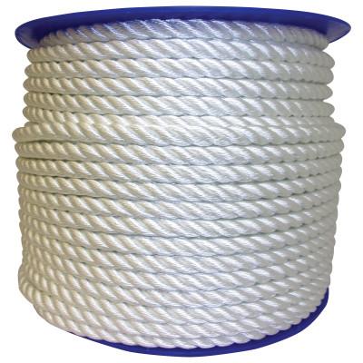 Orion Ropeworks Twisted Nylon Ropes, 9,529 lb Cap., 600 ft, Nylon, White, 530200-00600