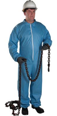 West Chester FR Protective Coveralls, Blue, 5XL, w/Hood, Elastic Wrists/Ankles, Zip Front, 3106/5XL