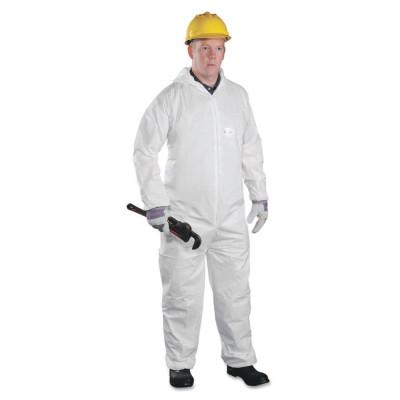 Protective Industrial Products, Inc. Posi-Wear® BA™ Microporous Disposable Coveralls with Attached Hood, Elastic Wrists/Ankles, White, 2X-Large, 3606/2XL