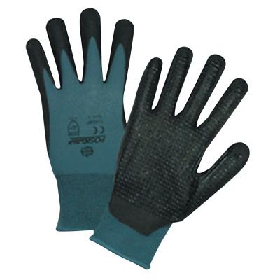 West Chester Bi-Polymer Palm-Coated Gloves, Large, Black/Gray, 715SBP/L