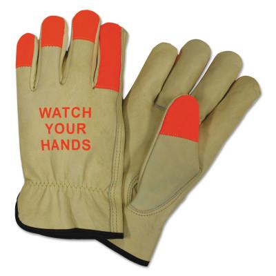 West Chester Driver Gloves, Grain Cowhide Leather, Medium, Green, 990KOT/M