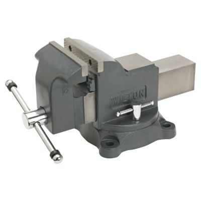 JPW Industries Shop Vise, 6 in Jaw, 3-1/2 in Throat, Swivel Base, 63302