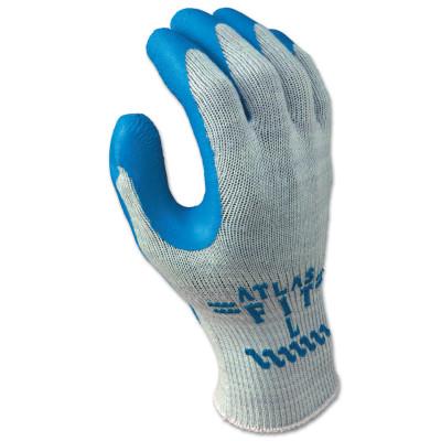 SHOWA® Atlas Fit 300 Rubber-Coated Gloves, X-Large, Blue/Gray, 300XL-10